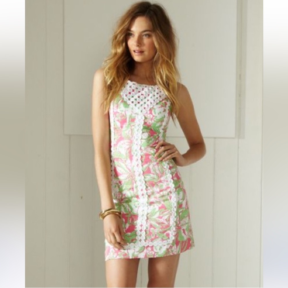 🌺 Lilly Pulitzer MacFarlane Shift Dress, Forget My Trunks, Women’s Size 8 - EUC